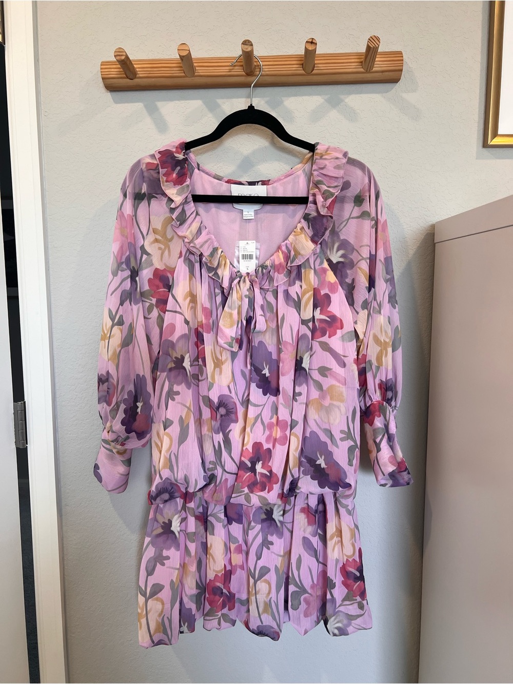 Women’s Lavender Floral Ruffle Dress